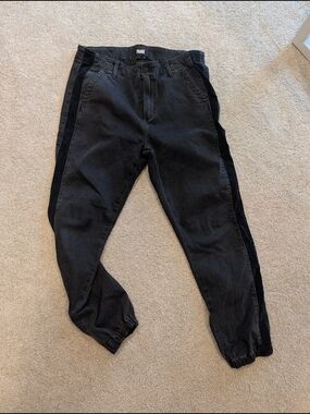 PAIGE Black Denim Jogger Jeans